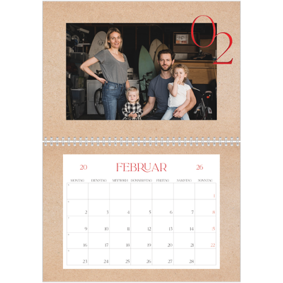 Fotokalender A4 doppelt (30 x 40 cm) — Ein Hauch von Rot [Februar]