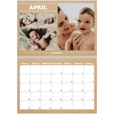 Fotokalender A4 doppelt (30 x 40 cm) — Magazinstil [April]