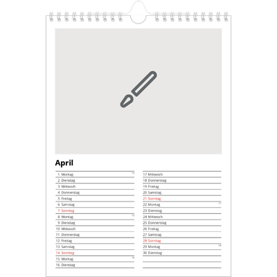 Fotokalender A4 (20 x 30 cm) — Gestalte deine eigenen Produkte [April]