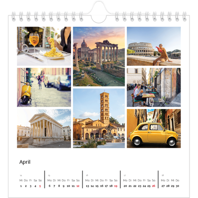 Jahreskalender Quadratisch — Kollage [April]