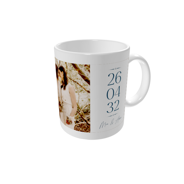 Tasse bedrucken — Schiefer und Serifen