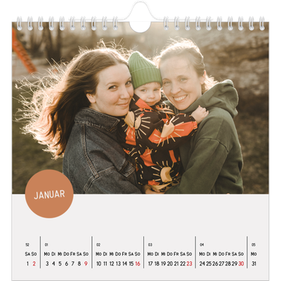 Jahreskalender Quadratisch — Fotosticker [Januar]