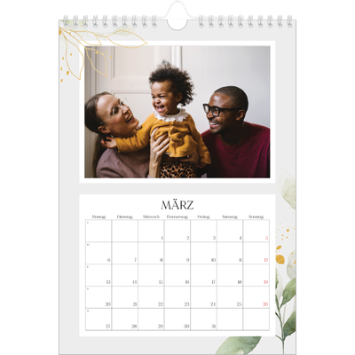Fotokalender A4 (20 x 30 cm) — Floraler Akzent [Marsch]