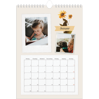 Fotokalender A4 (20 x 30 cm) — Vintage Scrapbook [Januar]