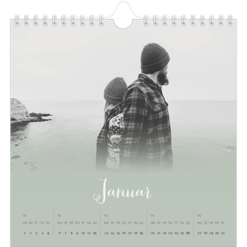 Fotokalender Quadratisch — Zartgrüner Farbverlauf