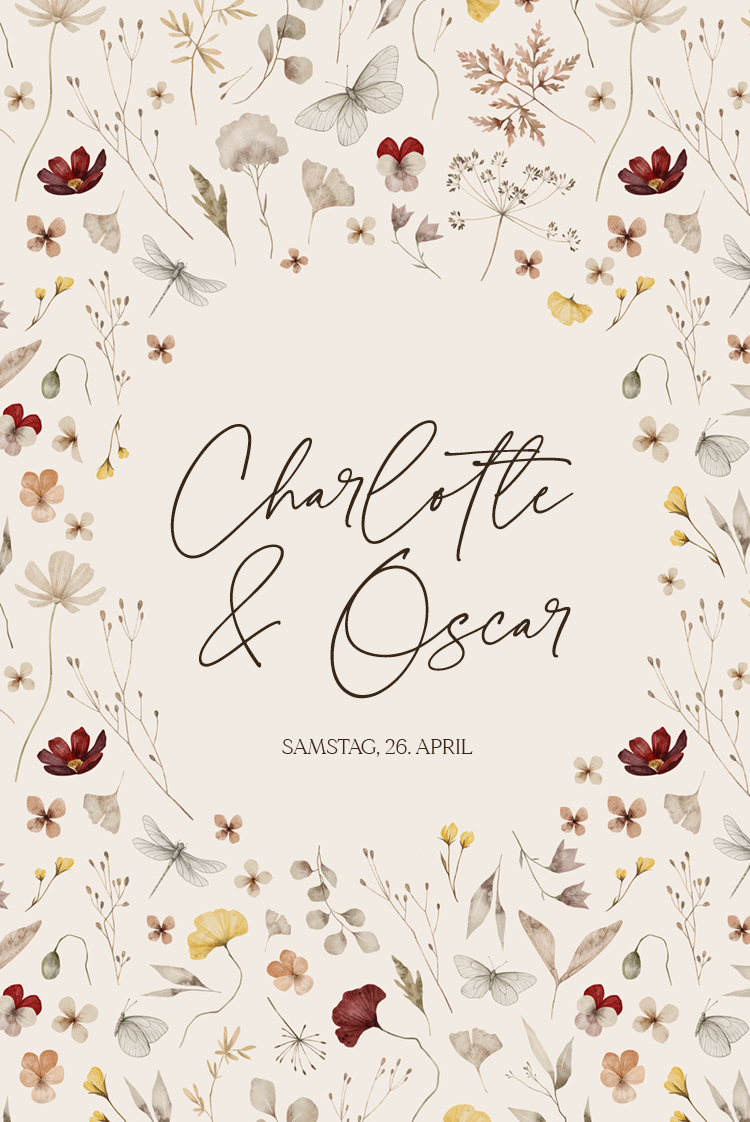 Einladungskarten — Natürliche Hochzeit