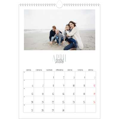A3 Jahreskalender — Een bedankje [April]