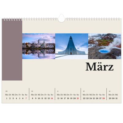 Fotokalender A3 — Sehenswürdigkeiten der Welt [Marsch]