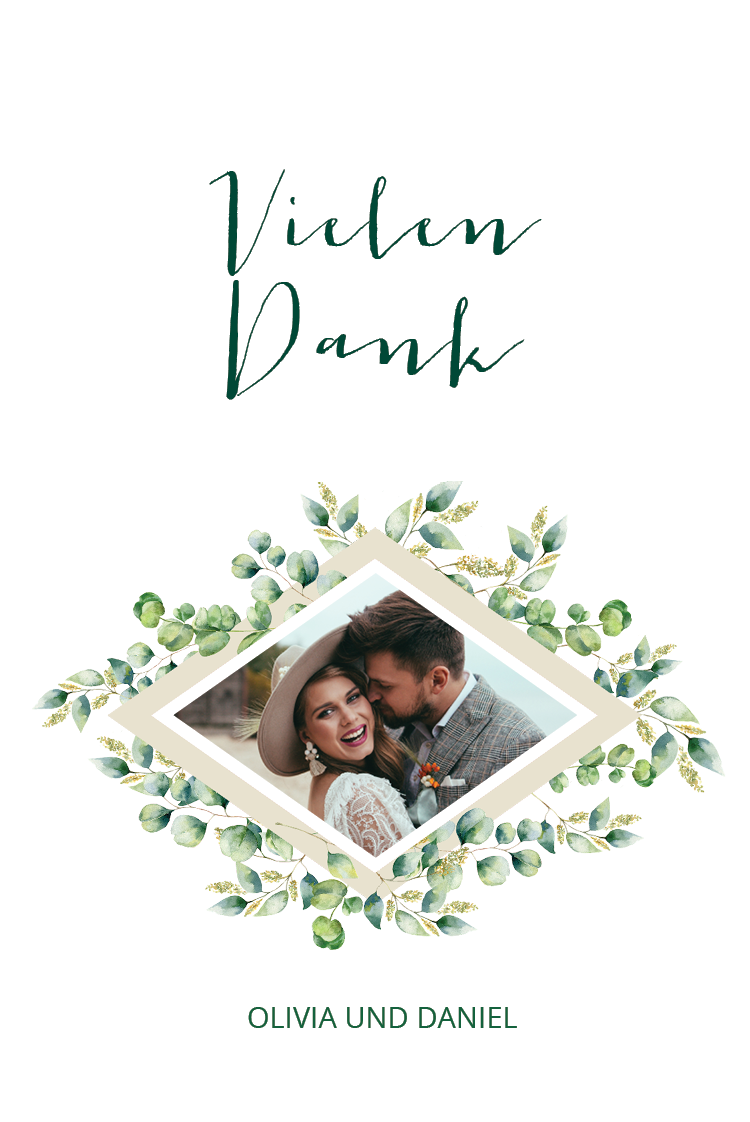 Dankeskarten — Kleine grüne Blätter