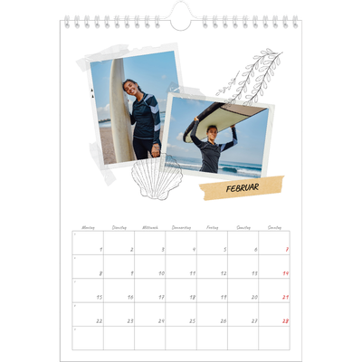 Fotokalender A4 (20 x 30 cm) — Scrapbook-Flair [Februar]