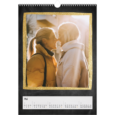 A3 Jahreskalender — Glitzernder Rahmen [deckblatt]