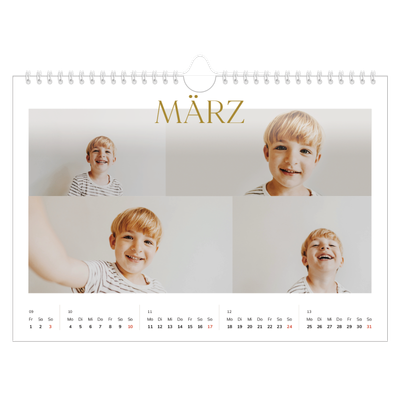 Fotokalender A4 — Großer goldener Text [Marsch]