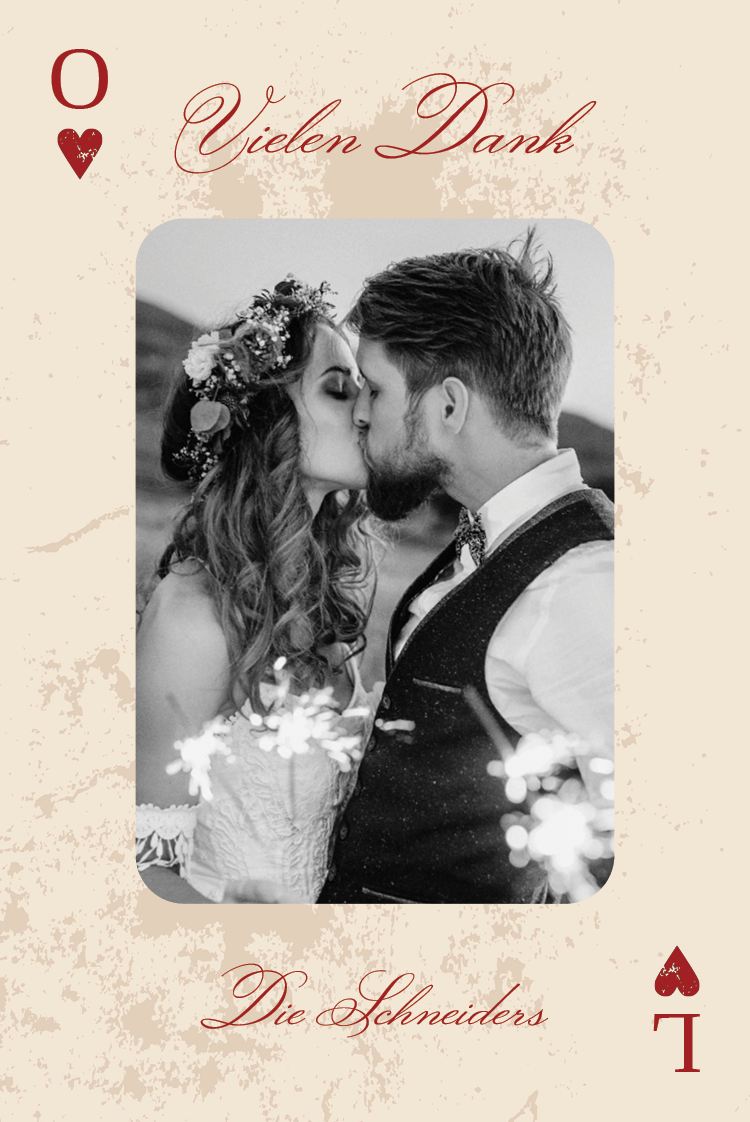 Dankeskarten — Herz-Ass