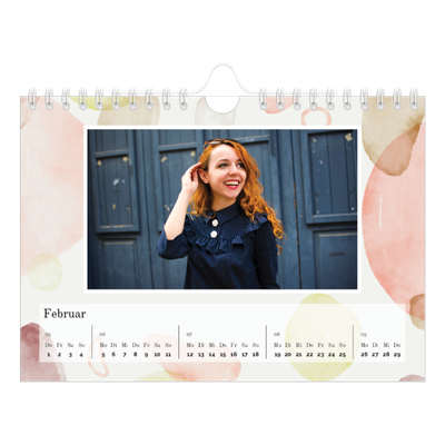 Fotokalender A5 — Wasserfarbentupfer [Februar]