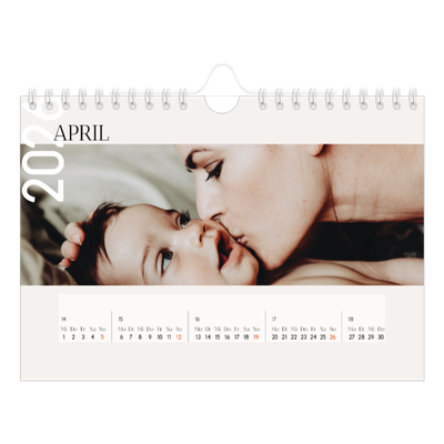 Fotokalender A5 — Überlappender Text [April]