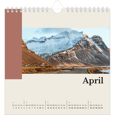 Jahreskalender Quadratisch — Sehenswürdigkeiten der Welt [April]