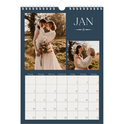 Fotokalender A4 (20 x 30 cm) — Schiefer und Serifen [Januar]