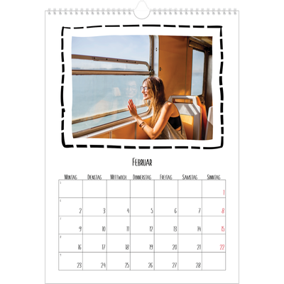 A3 Jahreskalender — Scrapbook-Schnappschüsse [Februar]