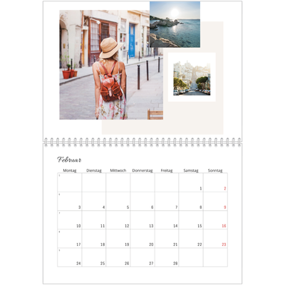 Fotokalender A4 doppelt (30 x 40 cm) — Sanfte Farbtöne [Februar]