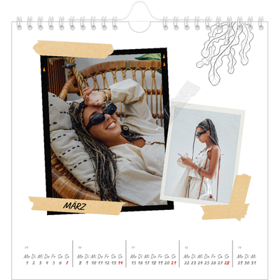 Jahreskalender Quadratisch — Scrapbook-Flair [Marsch]