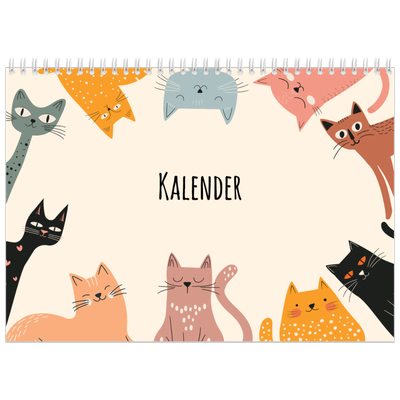Fotokalender A4 doppelt (30 x 40 cm) — Katzen und Kritzeleien [deckblatt]