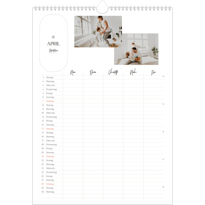 A3 Familienplaner — Große Pläne - 5-köpfige Familie [April]