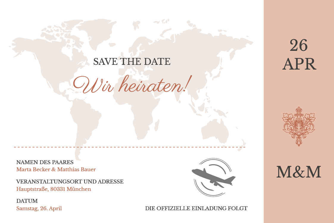 Save the date — Reiseziel für immer