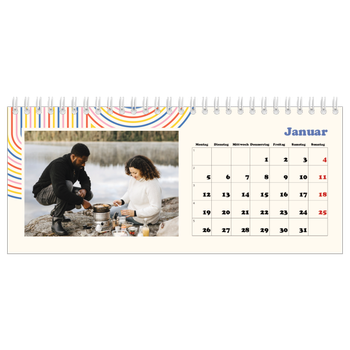 Tischkalender — Retro-Streifen
