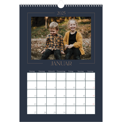 A3 Jahreskalender — Preußisch Blau [Januar]