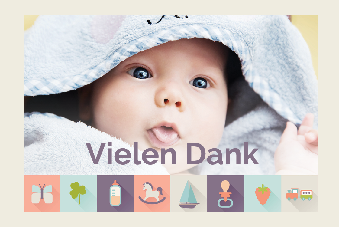Dankeskarten — Baby-Icons