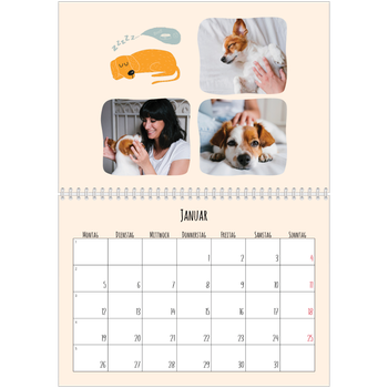 Fotokalender A4 doppelt — Hunde und Kritzeleien