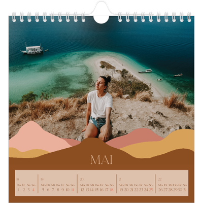 Jahreskalender Quadratisch — Berge in neutralen Farbtönen [deckblatt]