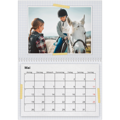 Fotokalender A4 doppelt (30 x 40 cm) — Fotos mit Klebestreifen-Optik [deckblatt]