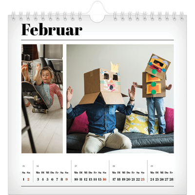 Jahreskalender Quadratisch — Zeitschriften-Stil [Februar]