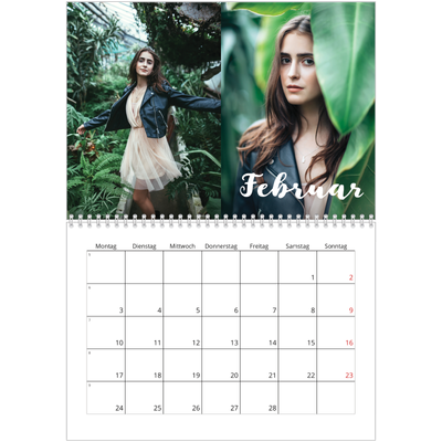 Fotokalender A4 doppelt (30 x 40 cm) — Monat [Februar]