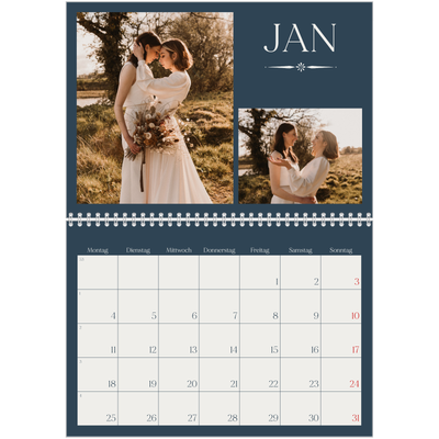 Fotokalender A4 doppelt (30 x 40 cm) — Schiefer und Serifen [Januar]