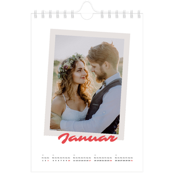 Fotokalender A5 — Karminrote Signatur