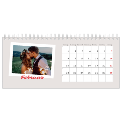 Tischkalender — Karminrote Signatur [Februar]