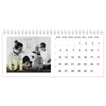 Tischkalender — Große Glitzerzahlen