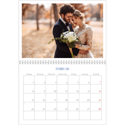 Fotokalender A4 doppelt (30 x 40 cm) — Kobalt Klassik [Februar]