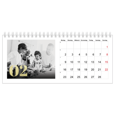 Tischkalender — Große Glitzerzahlen [Februar]