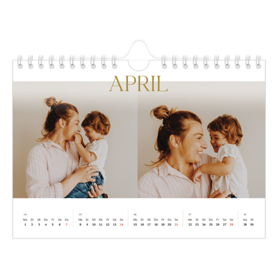 Fotokalender A5 — Großer goldener Text [April]