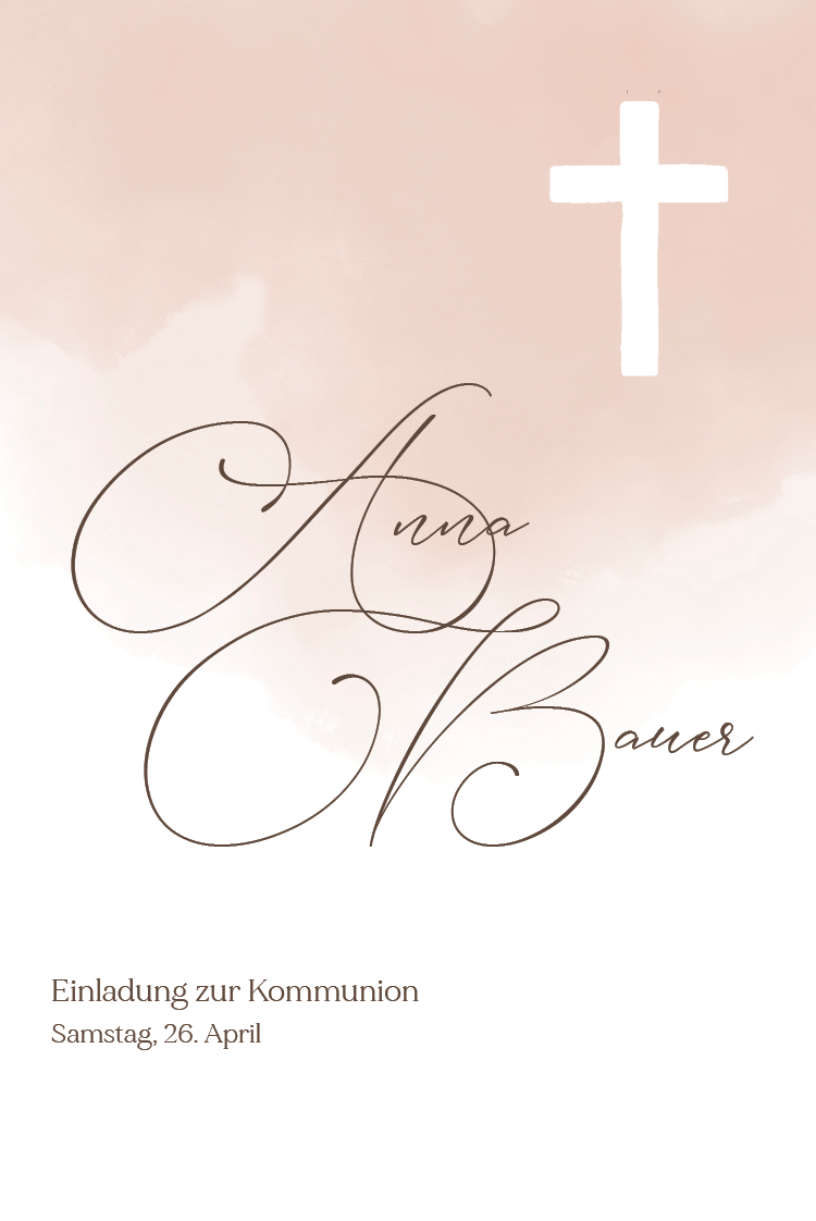 Einladungskarten — Aquarell-Abstrakt Pfirsich