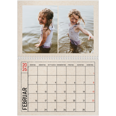 Fotokalender A4 doppelt (30 x 40 cm) — Stempeleffekt [Februar]