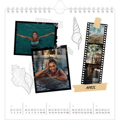 Jahreskalender Quadratisch — Scrapbook-Flair [April]