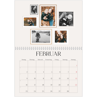 Fotokalender A4 doppelt (30 x 40 cm) — Fotowand [Februar]