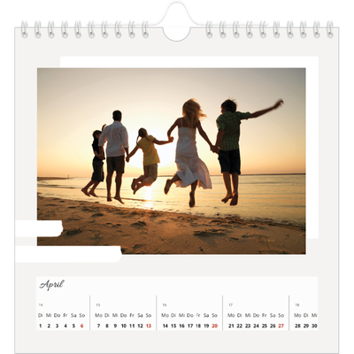 Jahreskalender Quadratisch — Sanfte Farbtöne [April]