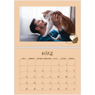 Fotokalender A4 doppelt (30 x 40 cm) — Verspieltes Kätzchen [Marsch]