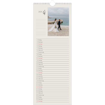 Küchenkalender (15 x 40 cm) — Blühende Initialen