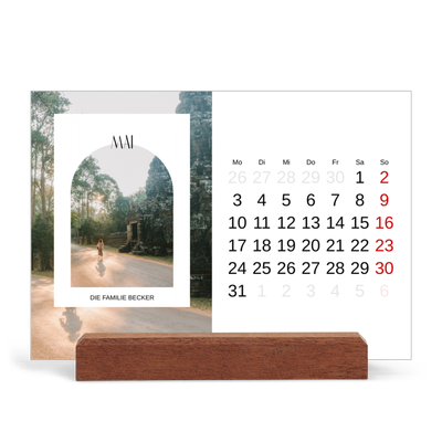 Tischkalender mit Holzfuß Querformat  — Der offene Bogen [deckblatt]
